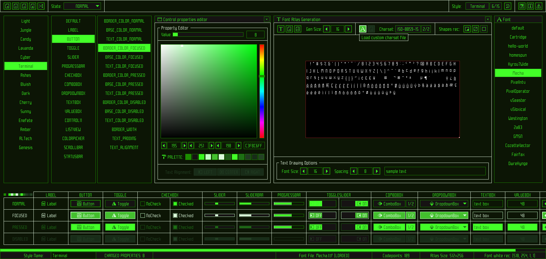 terminal style screen
