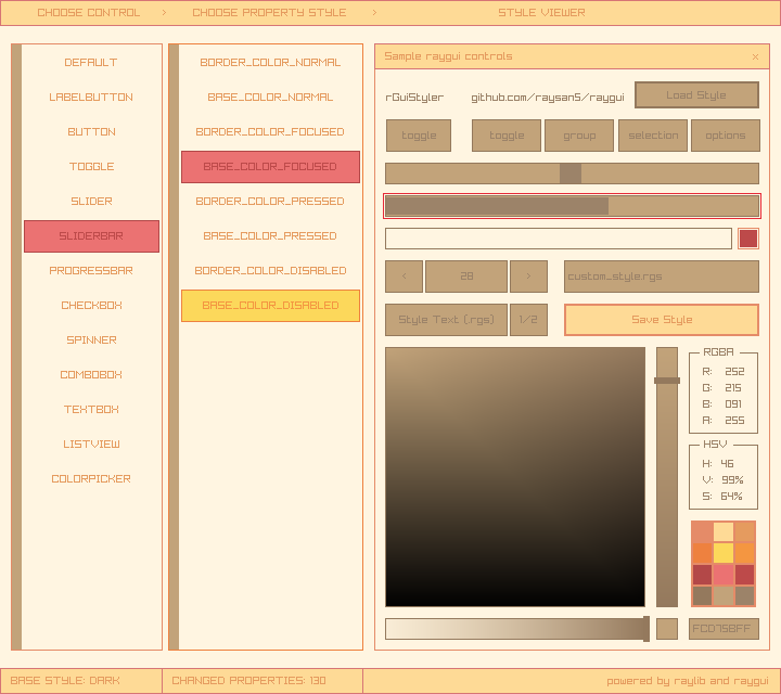 rGuiStyler candy style