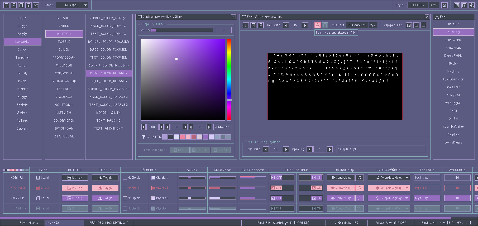 lavanda style screen